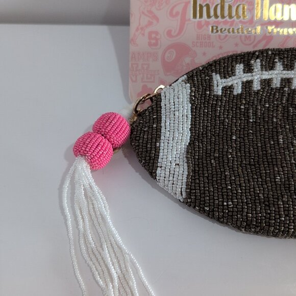 NEW Wandering Moon Beaded Travel Pouch Football India Handmade VIRAL TIK TOK - Picture 4 of 6